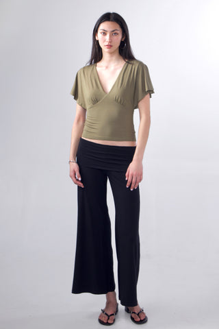 Studio Low-Rise Fold-Over Ankle Pants