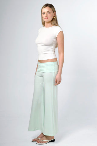 Studio Low-Rise Fold-Over Ankle Pants