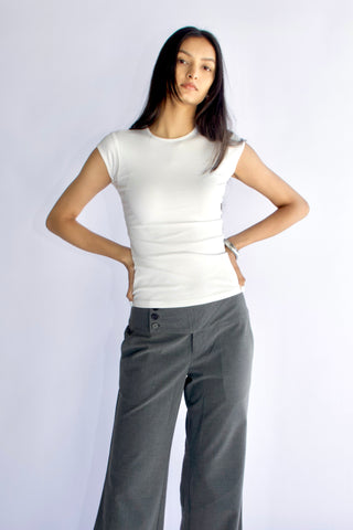 90s Basic Cap Sleeve Cotton Baby Tee