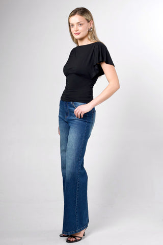 Elara Bamboo Boatneck Tie-Back Top