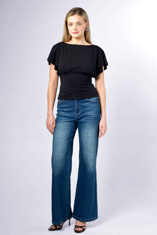 Elara Bamboo Boatneck Tie-Back Top