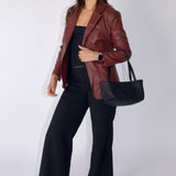 SCG MADE | Sloane 90s Style Faux Leather Blazer