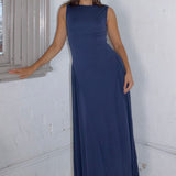 SCG MADE |Rene Boatneck Cupro-blended Maxi Dress