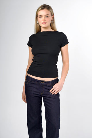 Elise Boatneck Short Sleeves Top