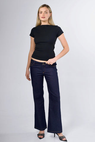 Elise Boatneck Short Sleeves Top