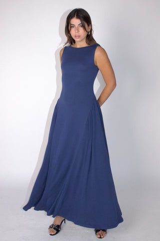 Rene Boatneck Cupro-blended Maxi Dress