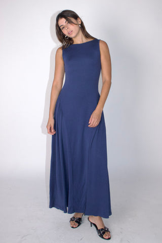 Rene Boatneck Cupro-blended Maxi Dress