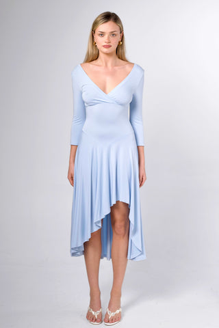 Vespera Asym Bamboo Drape Dress