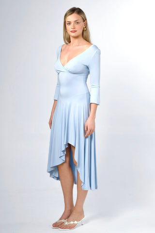 Vespera Asym Bamboo Drape Dress