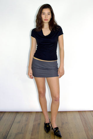 Shelly Cowl Neck Cap-sleeves Cupro Top