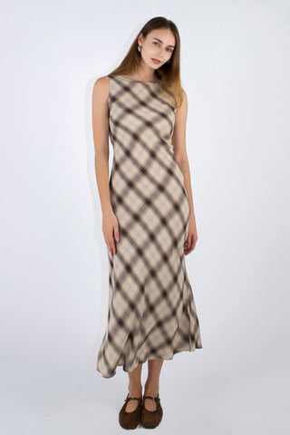 Caroline Plaid Maxi Dress