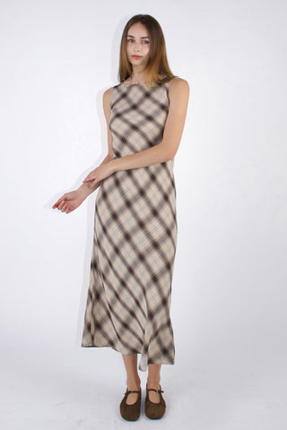 Caroline Plaid Maxi Dress