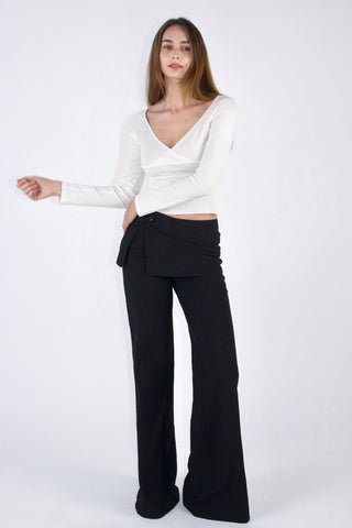 Tierra Low-rise Striped Layer Pants