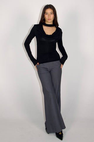 Sadie Cowl-neck Scarf Long Sleeve Top