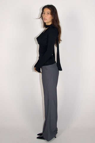 Sadie Cowl-neck Scarf Long Sleeve Top