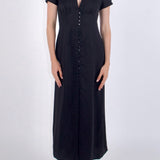 SCG MADE |Sera Cupro-blended Button-Front Midi Dress