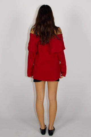 Juliette Off Shoulder Knitted Long Sleeve Top