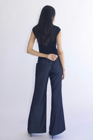 Evelyn Low-rise Tencel Jeans in Dark Blue