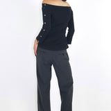 SCG MADE | Greta 3/4 Sleeve Button Cuff Top