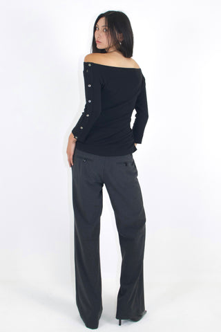 Greta 3/4 Sleeve Button Cuff Top