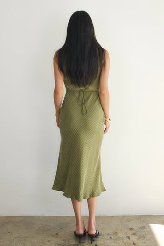 Margot Cupro-blended Pinstripe Maxi Dress