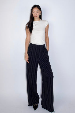 Everyday Favourite Mid-rise Striped Trousers