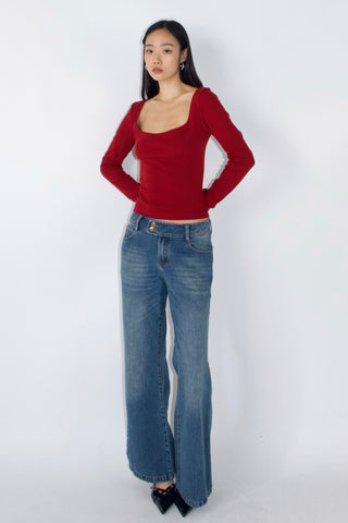 Margaux Long Sleeve Square Neck Top