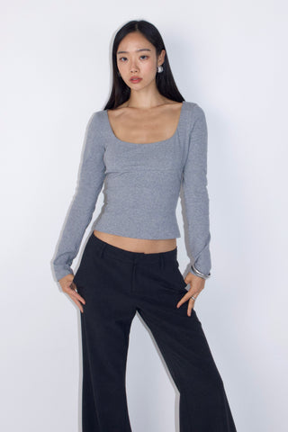 Margaux Long Sleeve Square Neck Top