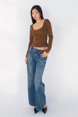 Margaux Long Sleeve Square Neck Top