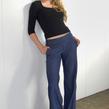 SCG MADE | Evelyn Low-rise Tencel Jeans in Medium Blue