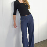 SCG MADE | Evelyn Low-rise Tencel Jeans in Medium Blue