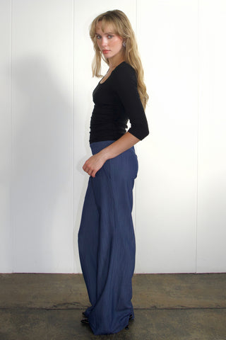 Evelyn Low-rise Tencel Jeans in Medium Blue