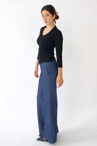 Evelyn Low-rise Tencel Jeans in Medium Blue