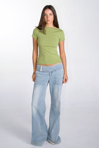 Elise Boatneck Short Sleeves Top