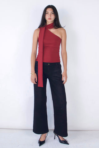 Sonia Cupro-blended One-Shoulder Top