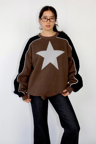 90s Star Print Oversized Jumper