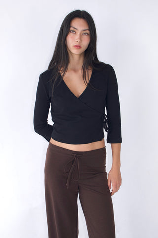 Noémie 3/4 Sleeve Wrap Top