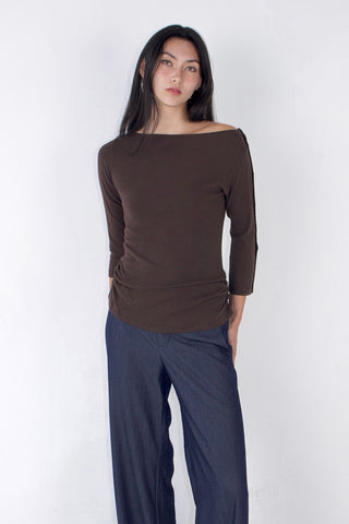 Greta 3/4 Sleeve Button Cuff Top
