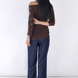 SCG MADE | Greta 3/4 Sleeve Button Cuff Top