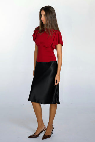 Elara Bamboo Boatneck Tie-Back Top