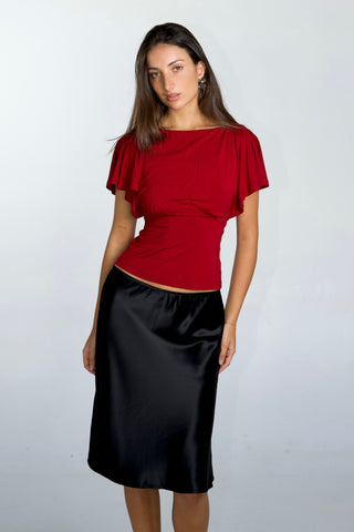 Elara Bamboo Boatneck Tie-Back Top