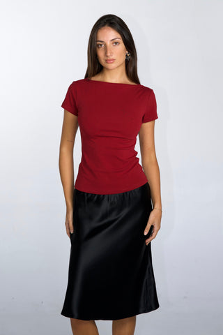 Elise Boatneck Short Sleeves Top