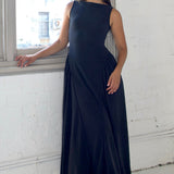 SCG MADE |Rene Boatneck Cupro-blended Maxi Dress