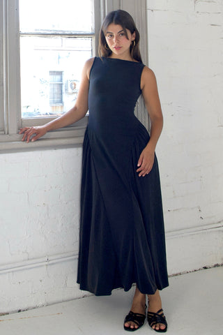 Rene Boatneck Cupro-blended Maxi Dress