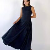 SCG MADE |Rene Boatneck Cupro-blended Maxi Dress