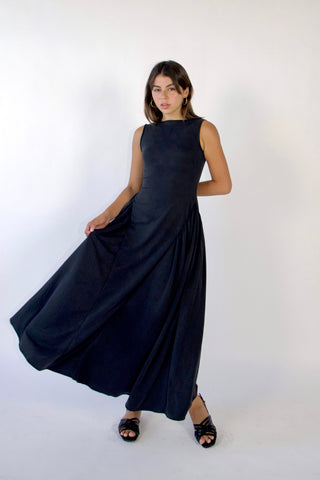 Rene Boatneck Cupro-blended Maxi Dress