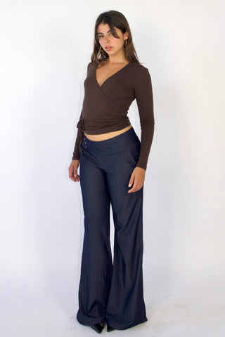 Evelyn Low-rise Tencel Jeans in Dark Blue (Tall)
