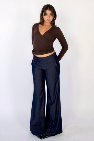 Evelyn Low-rise Tencel Jeans in Dark Blue (Tall)