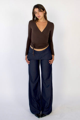 Evelyn Low-rise Tencel Jeans in Dark Blue (Tall)