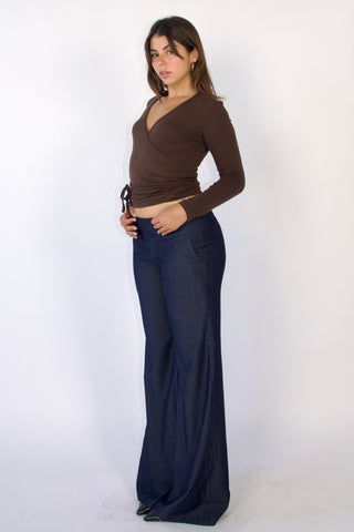 Evelyn Low-rise Tencel Jeans in Dark Blue (Tall)